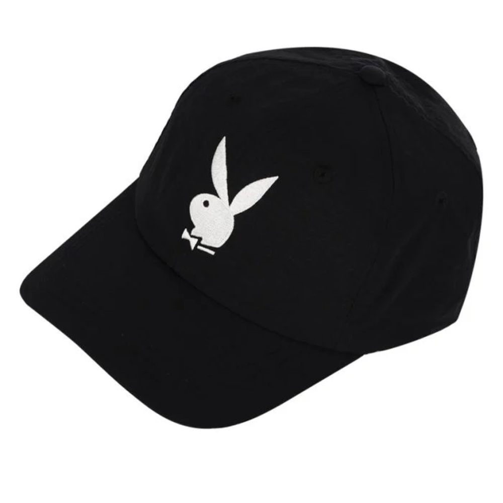 LN — “Vintage Playboy Black Baseball Cap with White Bunny Logo” — PLAYBOY